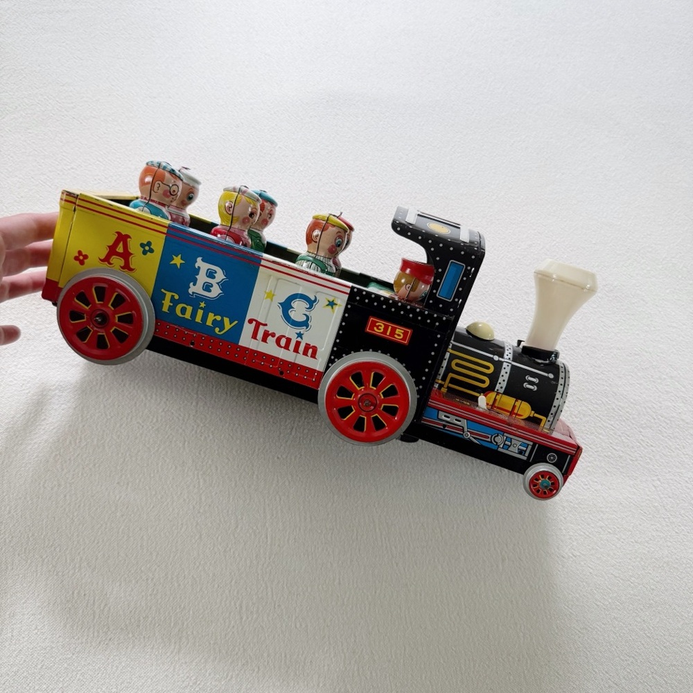Vintage Japan Metal Fairy Train Toy